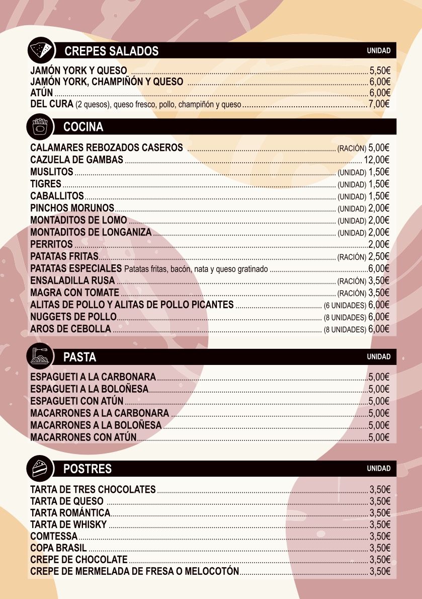Carta de Pizzería - Burger J&B, página 4