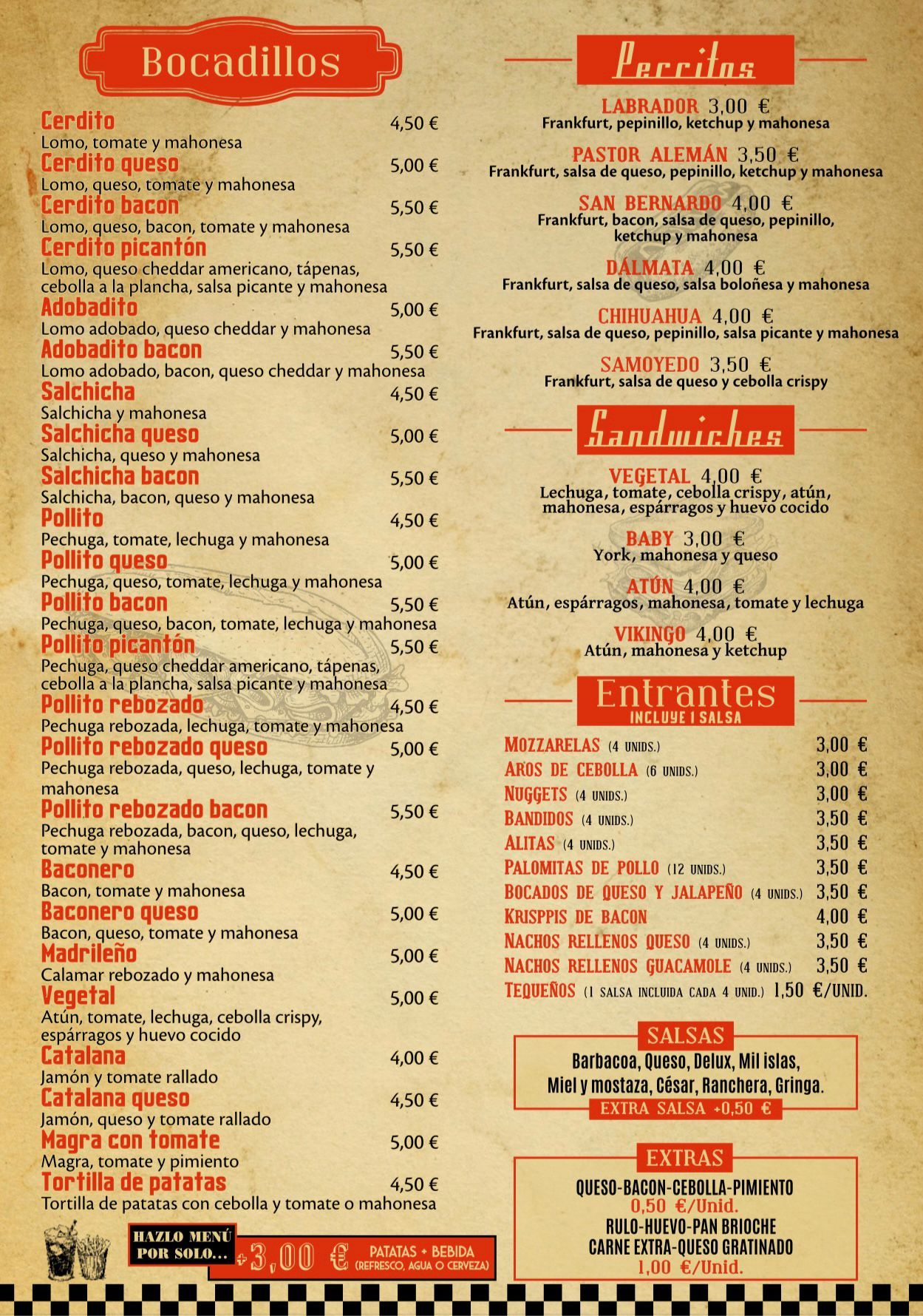 Carta de La Calle Bocateria, página 2