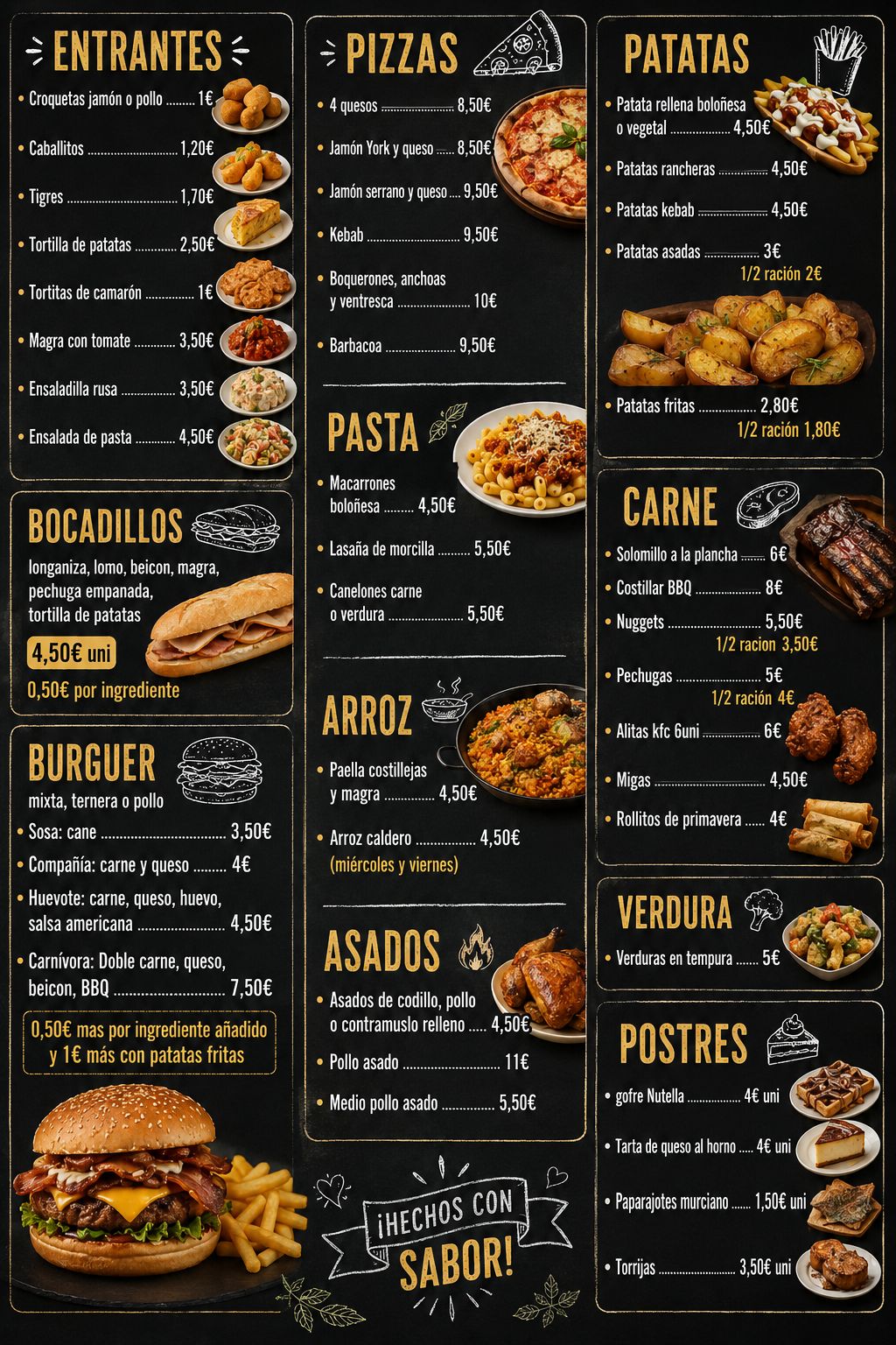 Carta de Comidas para llevar - Asadero Merino, página 1