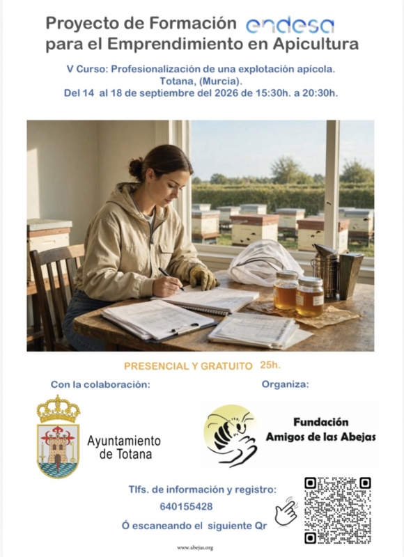 Organizan el V Curso de Profesionalización de una Explotación Apícola, que tendrá lugar del 14 al 16 de septiembre, en el Centro Social de El Paretón