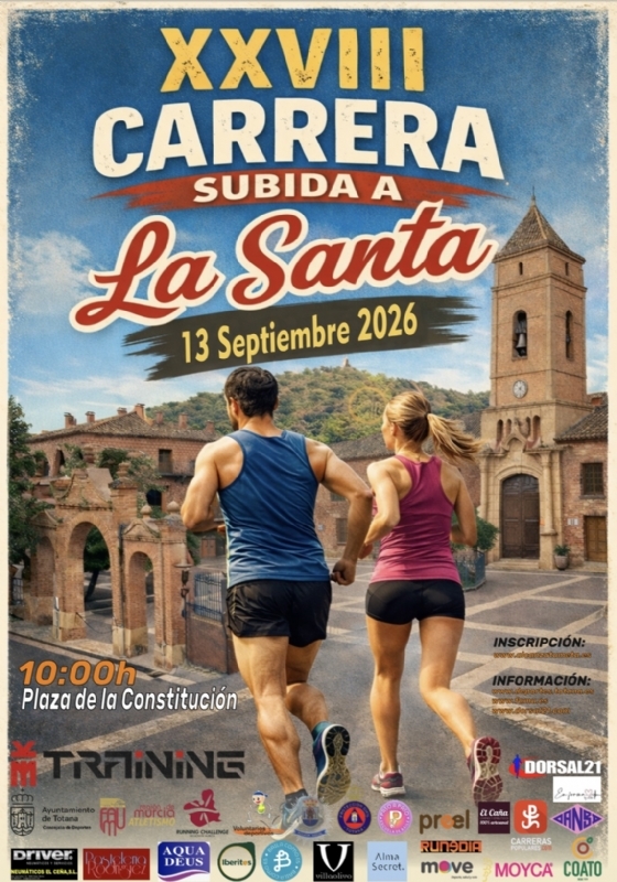 Hasta el 10 de septiembre permanece abierto el plazo de inscripción para la XXVIII Subida a La Santa, que se celebrará el 13 de septiembre; la 27ª prueba del Circuito de Carreras de la Running Challenge´2026